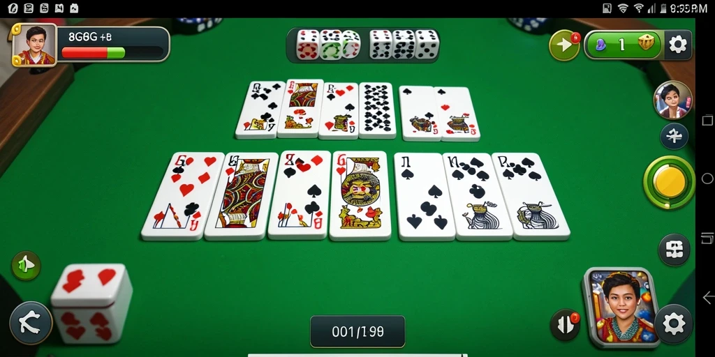 Tampilan gameplay seru dalam permainan domino 8G8G.