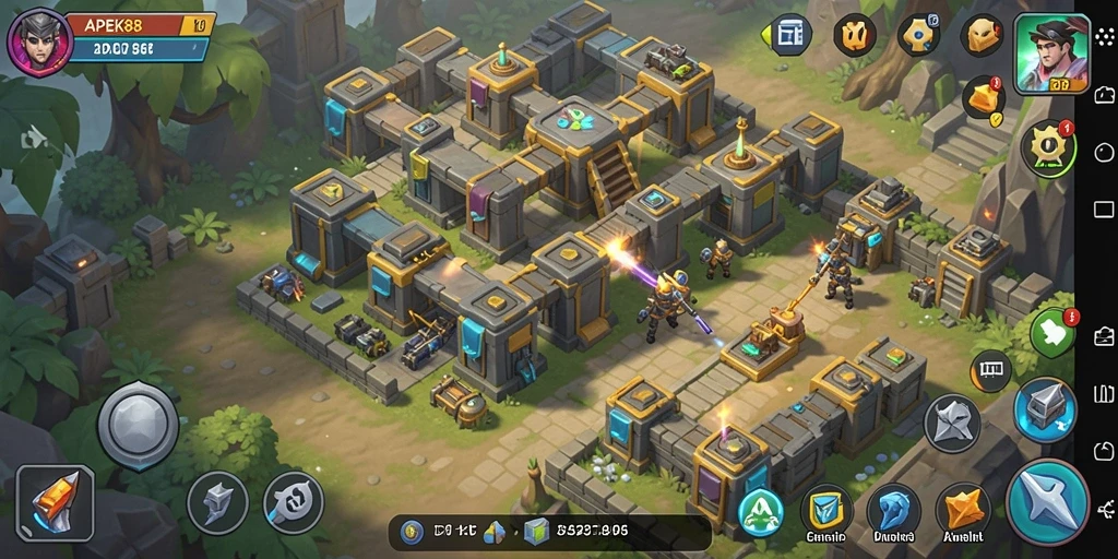 Tangkapan layar APEK88 menampilkan aksi seru dalam Tower Defense.