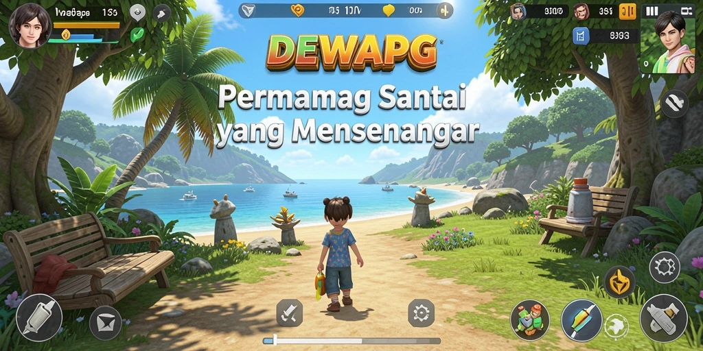 Tangkapan layar utama DEWAPG menunjukkan gameplay yang menakjubkan dan warna yang cerah.