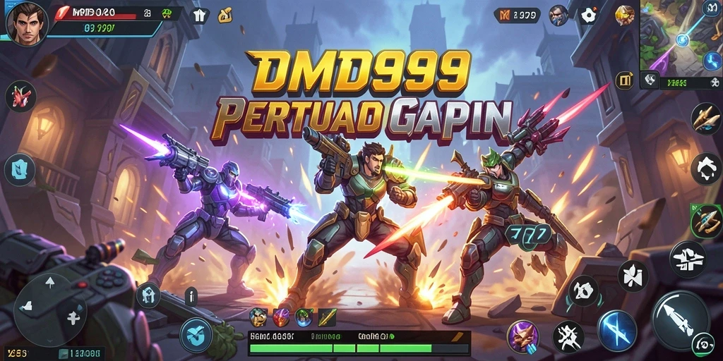 Tampilan seru gameplay DMD999 saat pertarungan berlangsung.