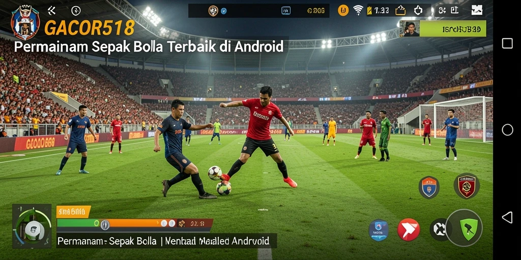 Gameplay dinamis dan seru dari GACOR518 yang penuh aksi sepak bola.