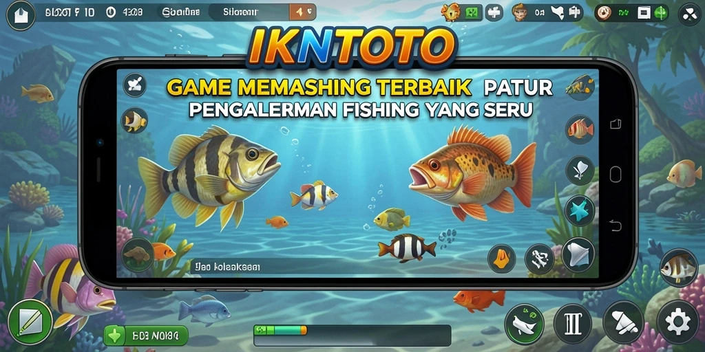 Tampilan gameplay IKNTOTO dengan momen memancing yang mendebarkan.