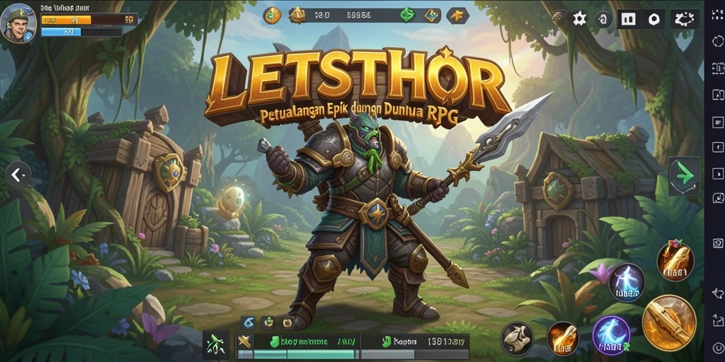 Tampilan gameplay LETSTHOR menunjukkan aksi seru dalam dunia RPG.