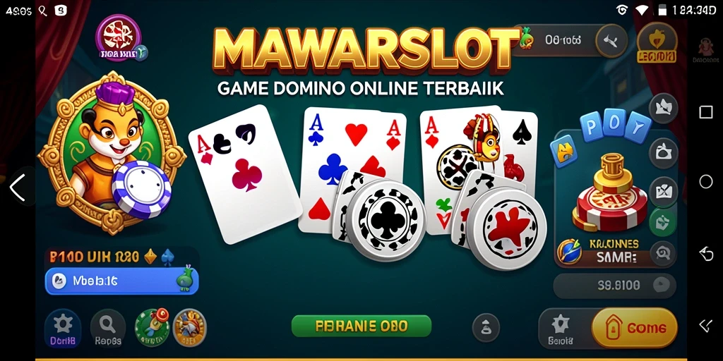 Tampilan menarik dari gameplay domino MAWARSLOT yang seru.