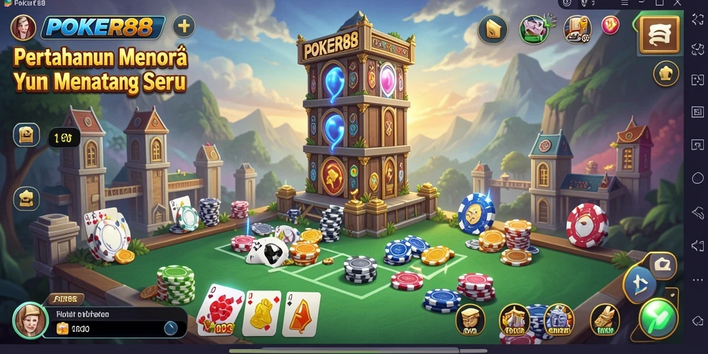 Gameplay menara pertahanan yang seru dan menantang di POKER88.