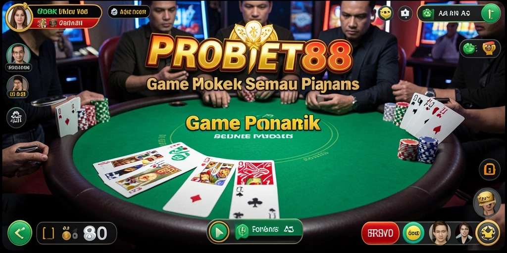 Tampilan gameplay Poker yang seru dan menantang di PROBET88.
