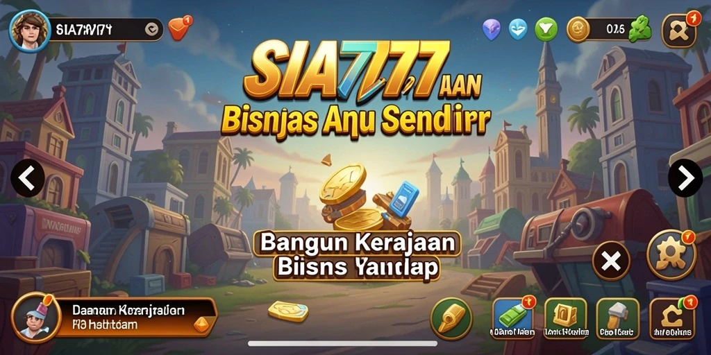 Tangkapan layar utama SIA777 menampilkan gameplay Tycoon yang menarik.