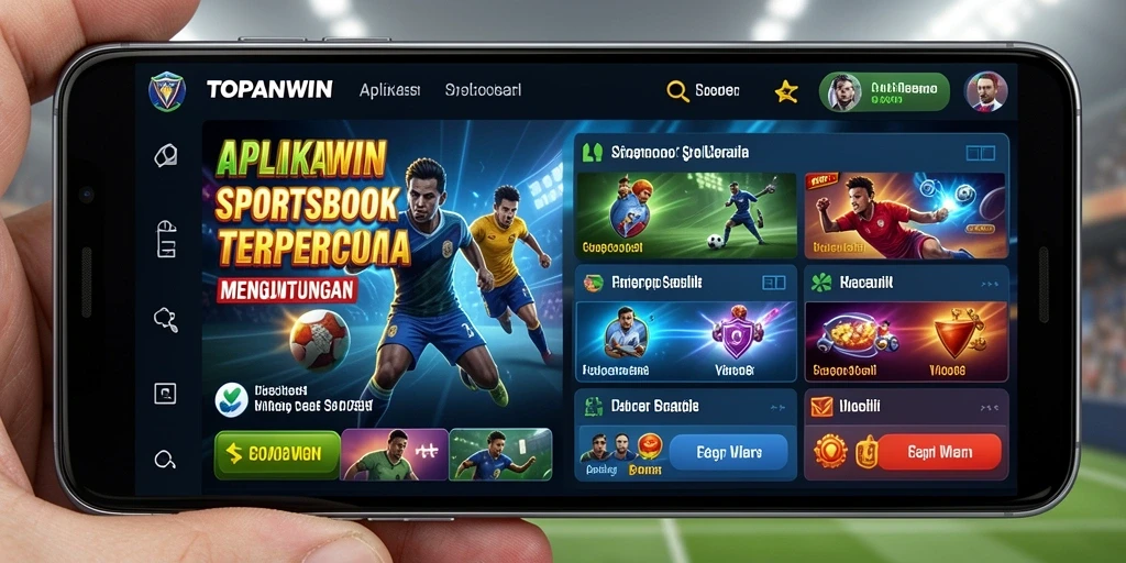 Tampilan antarmuka aplikasi TOPANWIN saat bertaruh pada pertandingan olahraga.